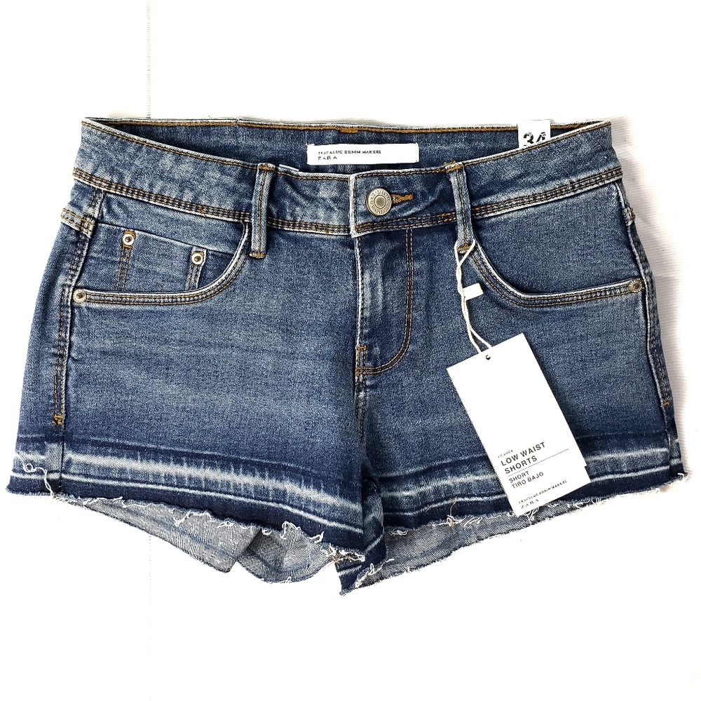 Zara Trafaluc NEW denim cutoff low waisted shorts